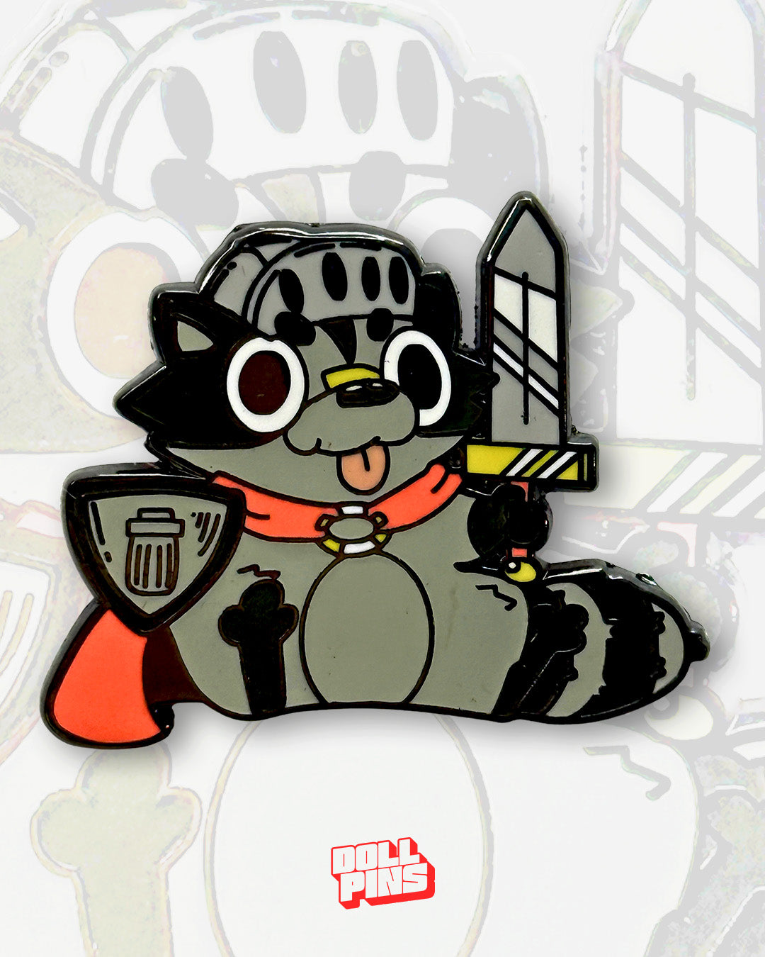 MAPACHE CON ESPADA Y ESCUDO