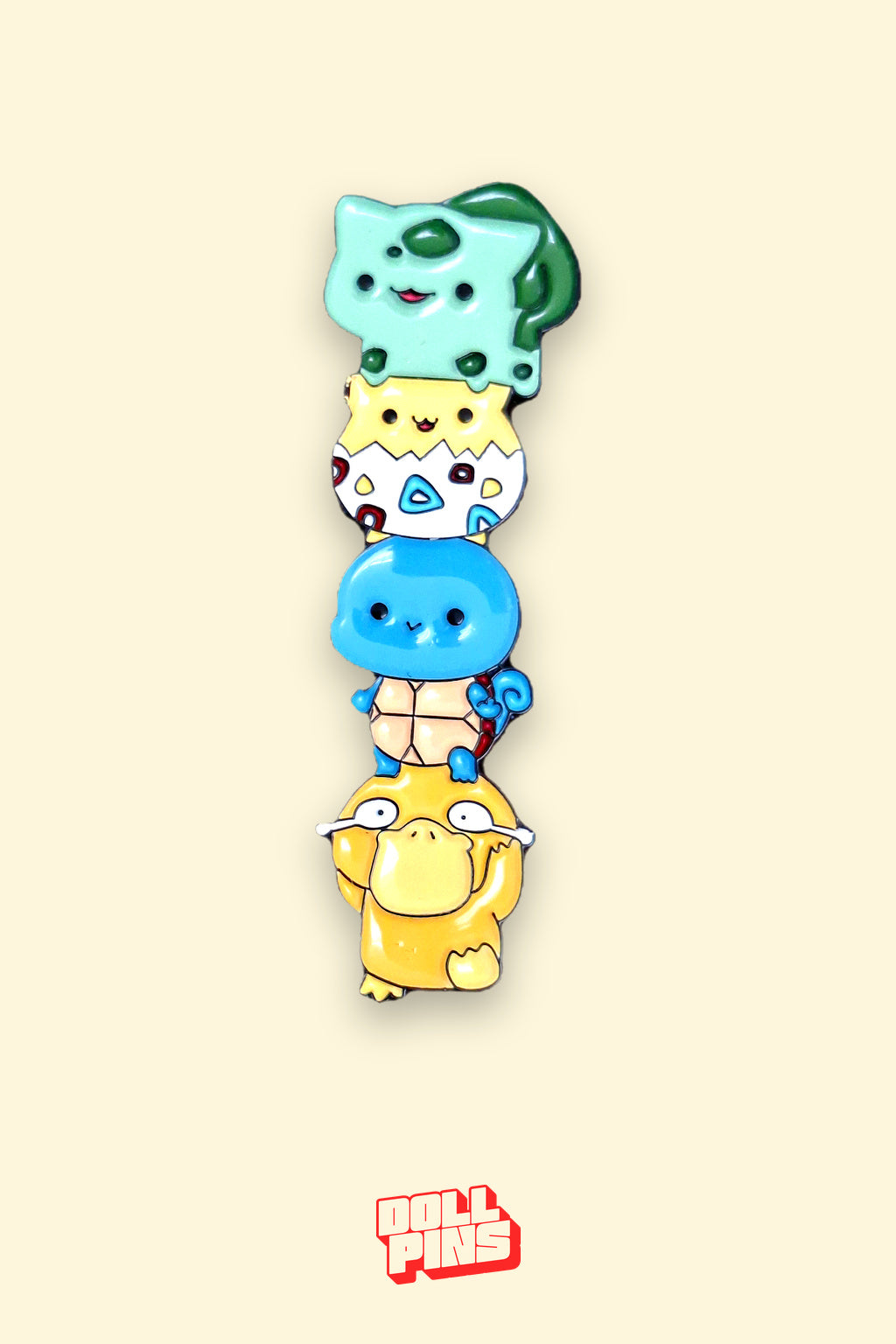 BULBASAUR, TOGEPI, SQUIRTLE Y PSYDUCK APILADOS