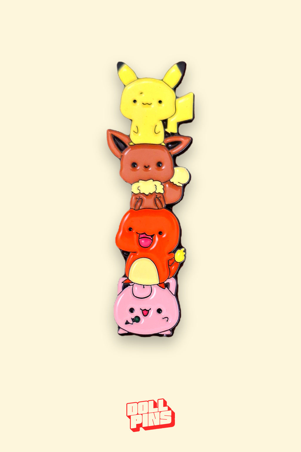 PIKACHU, EEVEE, CHARMANDER Y JIGGLYPUFF APILADOS