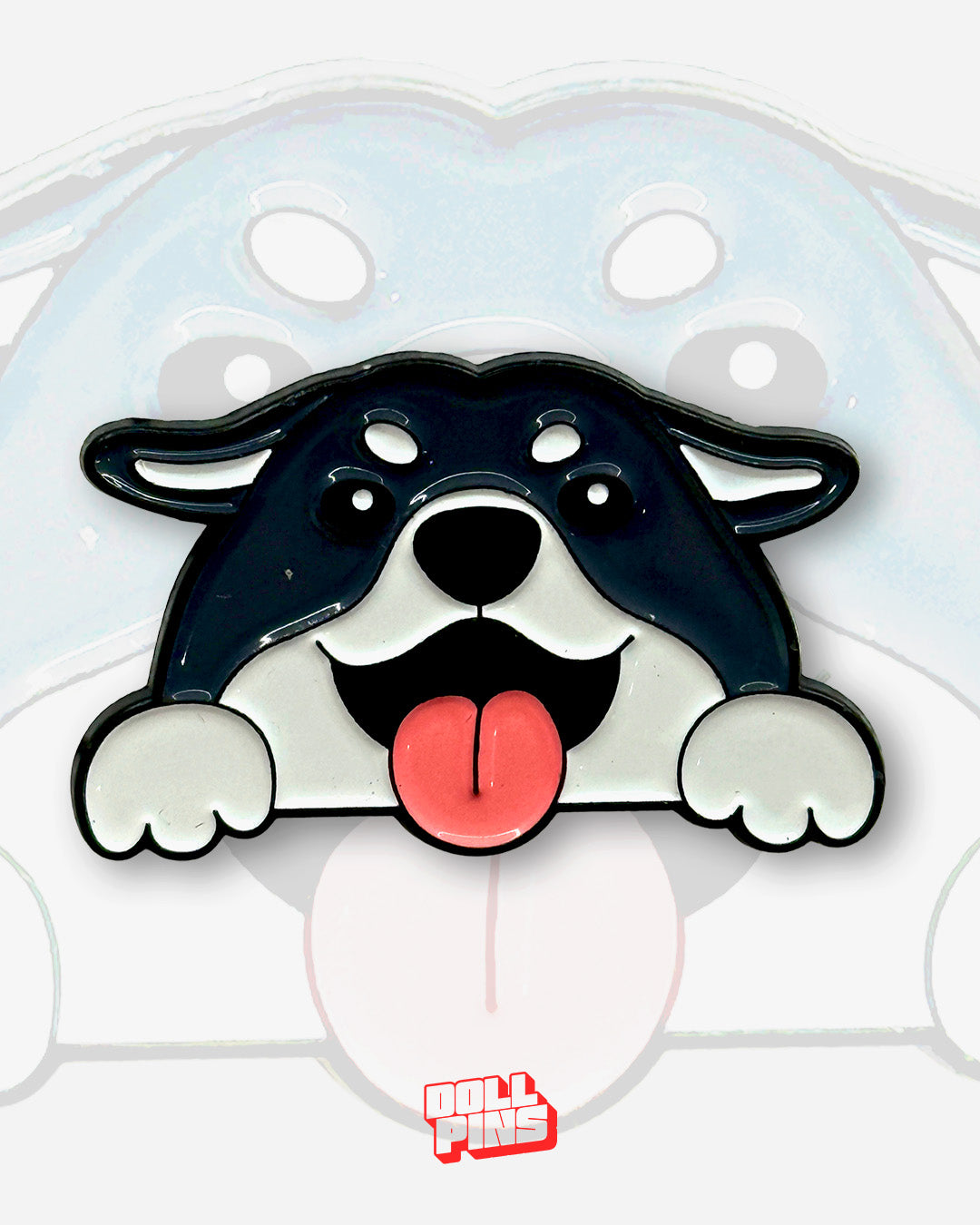 PERRITO NEGRO CON LA LENGUA AFUERA