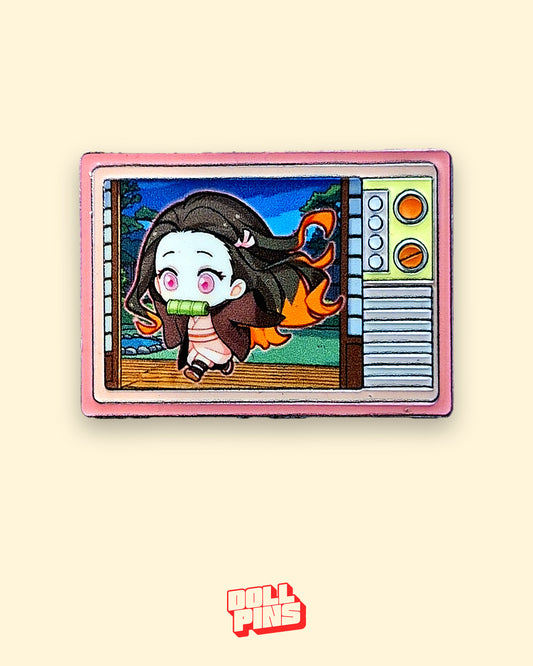NEZUKO KAMADO EN TELEVISOR RETRO