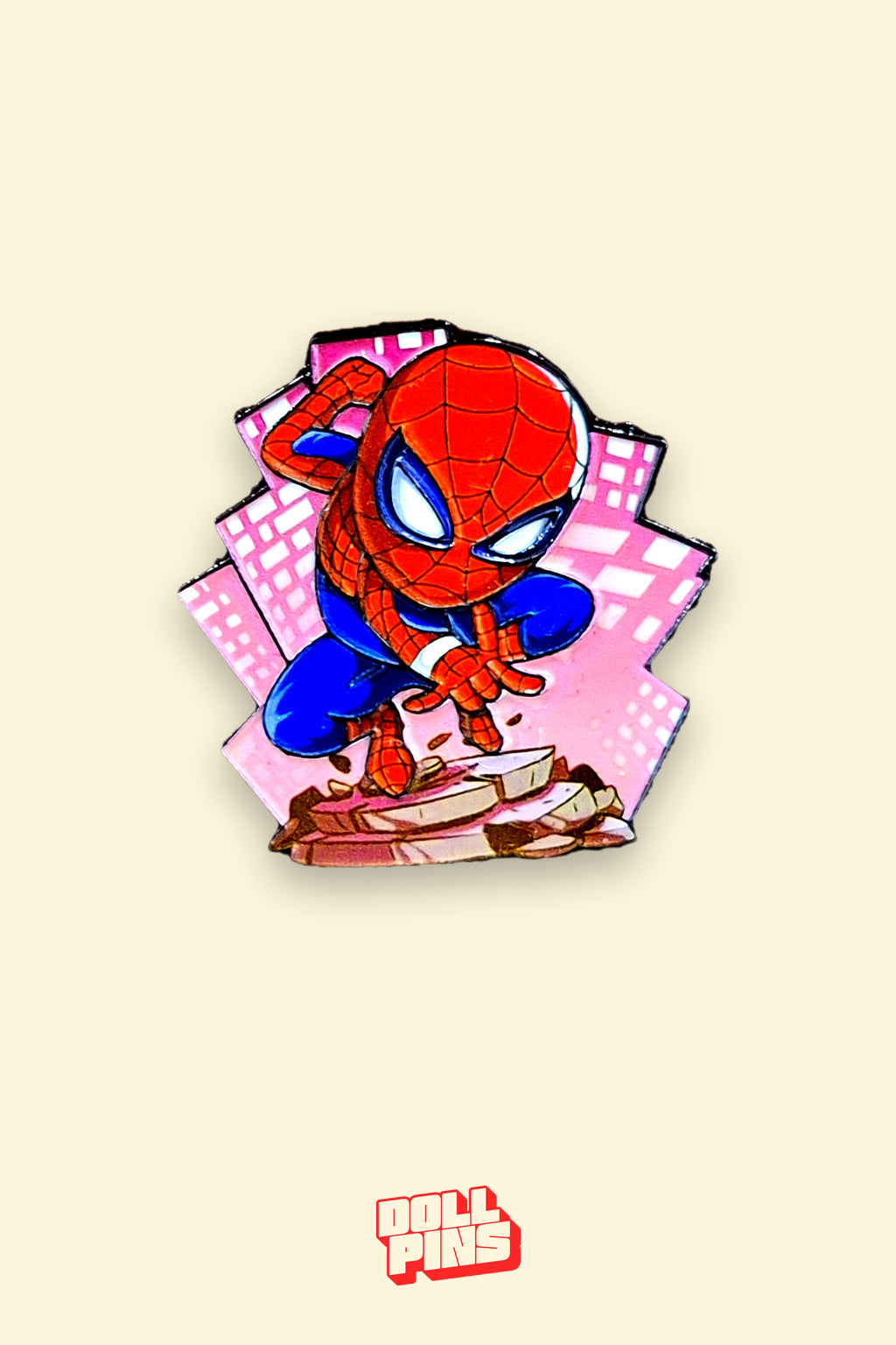 SPIDER-MAN CHIBI FONDO ROSA