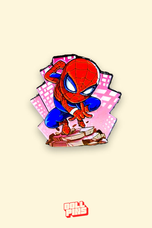 SPIDER-MAN CHIBI FONDO ROSA