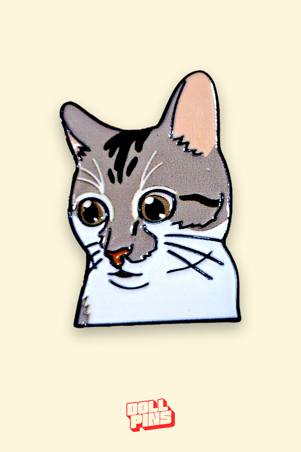 GATO GRIS CON OJOS DE SORPRESA