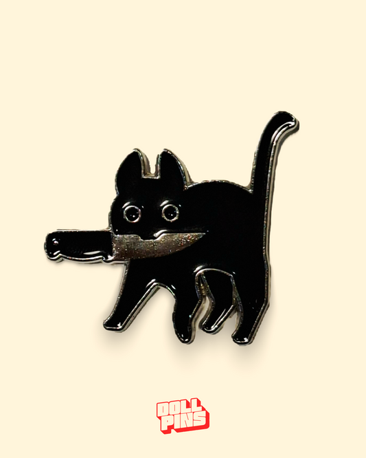 GATO NEGRO CON CUCHILLO